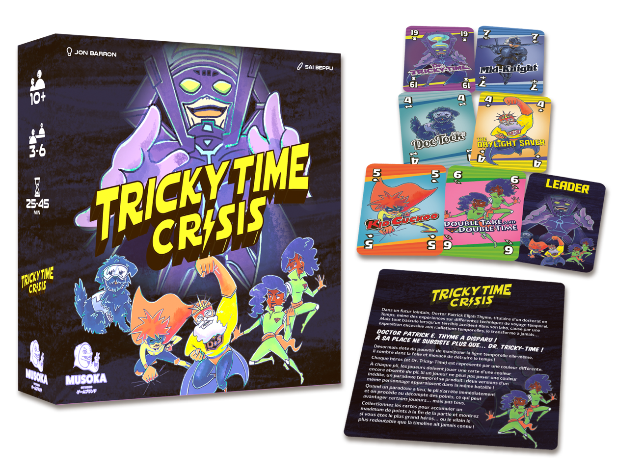 Tricky Time Crisis components, exploded view of the box contents