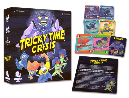 Tricky Time Crisis components, exploded view of the box contents